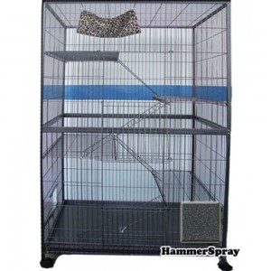 Hammer-Spray Power Coating Cast Iron Cat Cage 5 Tier 